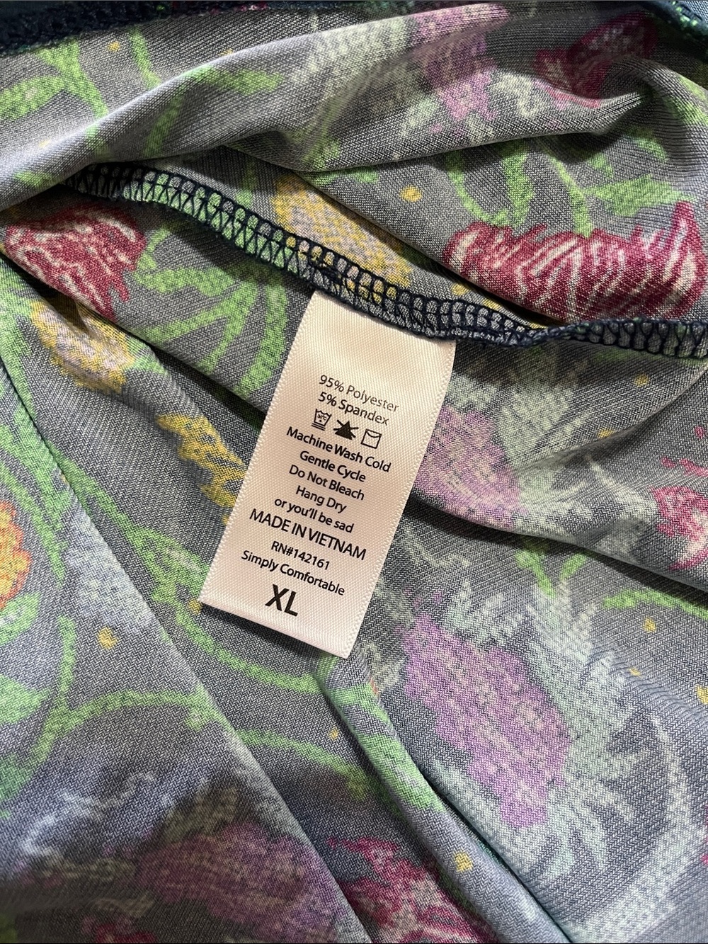 LuLaRoe XL Teal Floral Maxi Skirt Fold Over Yoga Waist Boho Stretch - Picture 6 of 7